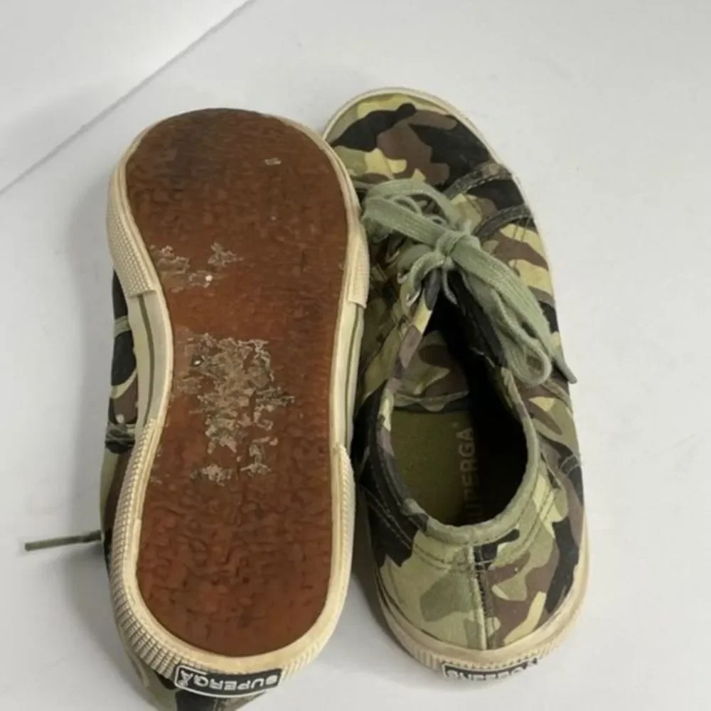 Superga Green Camo Sneakers 5M 6.5 W‎